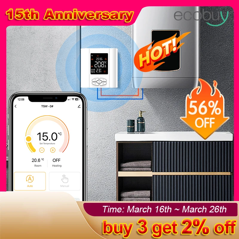 2025 New Tuya Smart WiFi Zigbee Thermostat Low Power Battery Termostst Gas Boiler Thermostat Wifi  Tuya Alexa Google Home Alice