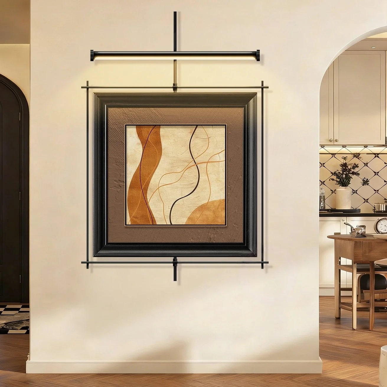 Mid Ancient Style Metal Led Suspension Decorative Painting Home Decoration Living Room Bedroom Hallway Staircase Mural Light