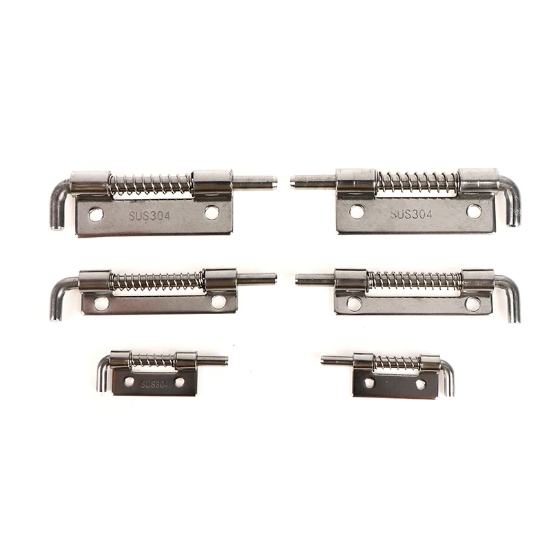 1pc 304 Stainless Steel Loaded Hinge Security Spring Bolt Barrel Latch Hardware
