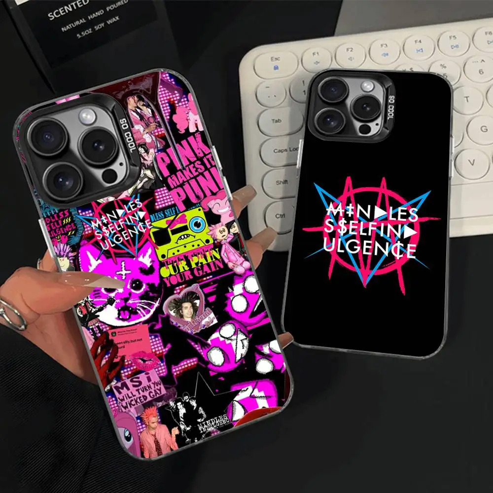 

M-Mindless Self I-Indulgence Phone Case For iPhone 16,15,14,13,12,11,Pro,Max,Plus,Mini,XS,SE Anti Fall Black Matte Hard Bumper
