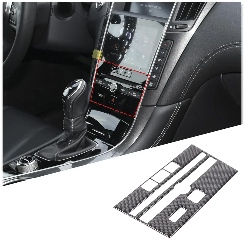 

For Infiniti Q50 Q50L 2015-2022 Soft Carbon Fiber Car Central Control CD Panel Cover Trim Sticker Car Accessories