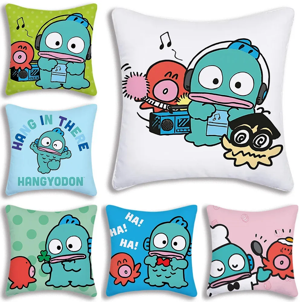 

Sanrio Hangyodon Pillow Covers Cartoon Sofa Decorative Home Double-sided Printing Short Plush Cute Cushion Cover