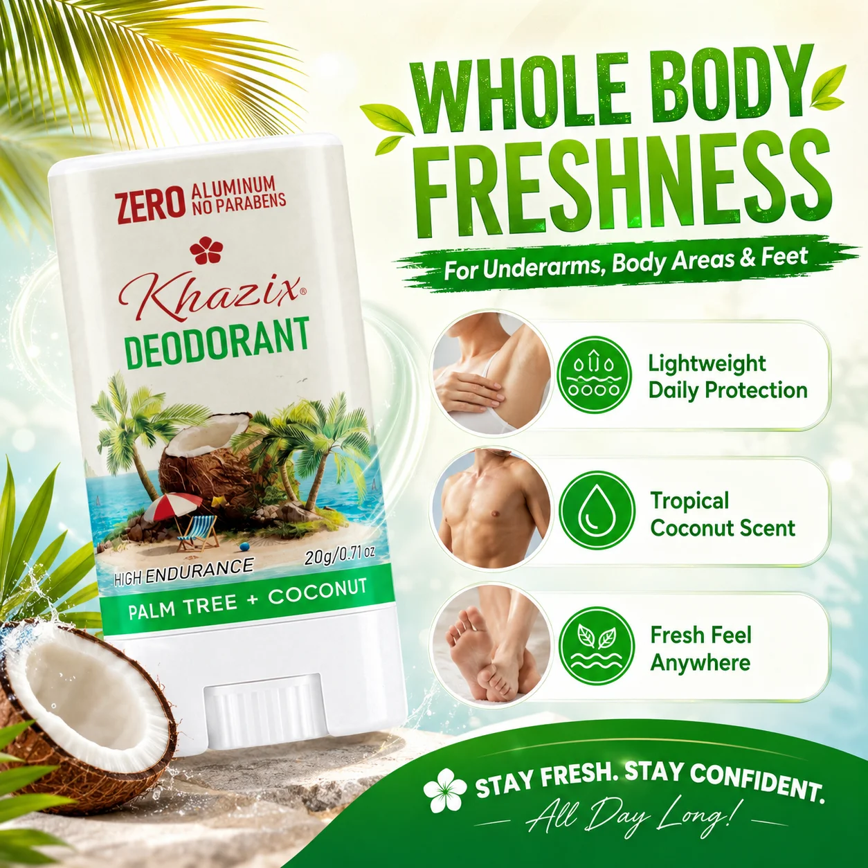Underarm Deodorant Stick|Dual-Active Odor Fighting Formula|Shea Butter & Essential Oils Infused|Gentle Long-Lasting Freshness.Bo - view 3