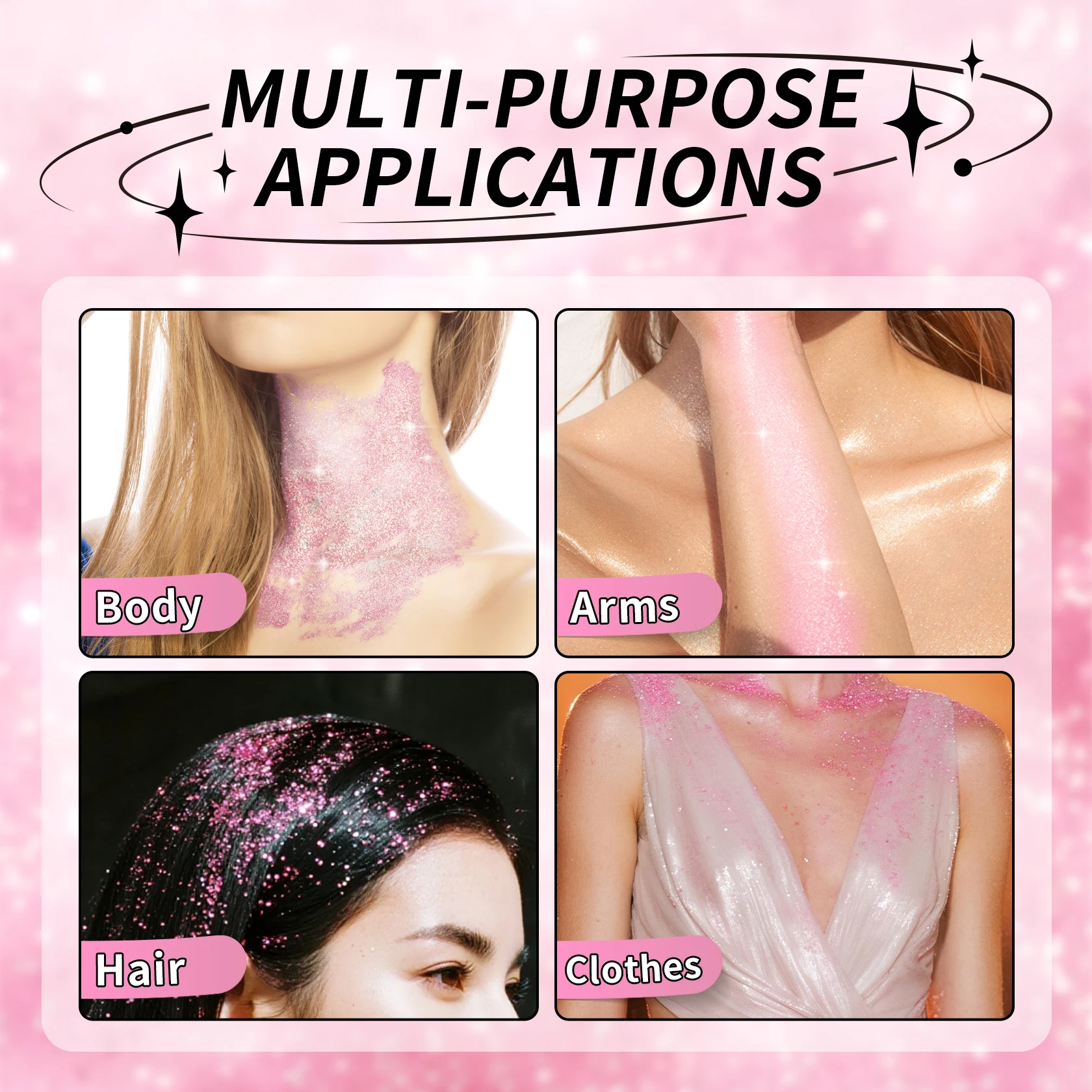 ボディグリッタースプレー 光沢のある髪と体用 フェイスグリッターパウダー 長持ちする輝き ハロウィン クリスマス コンサートアクセサリー用
