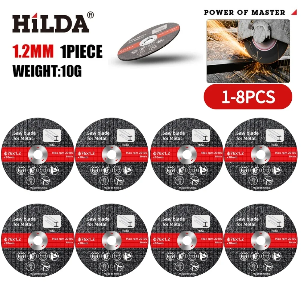 

1-8PCS 76mm Metal Cutting Discs Sanding Grinding Cut Off Circle Wheels Blades Discs Electric Angle Grinder Accessories