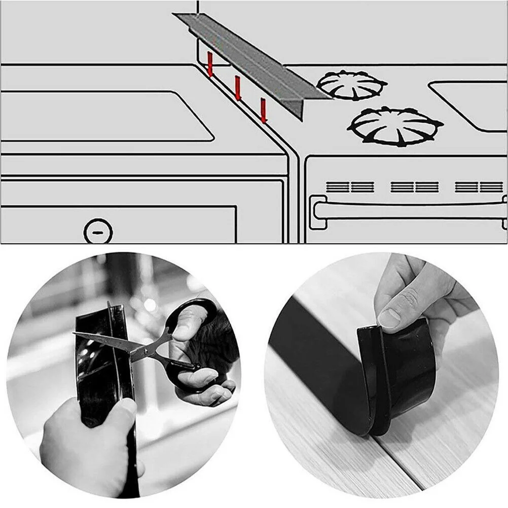 

Kitchen Gaps Cover Silicone Stove Protector Heat Resistant Non-Slip Seamless Design For Countertop Oven Side Guard Dust
