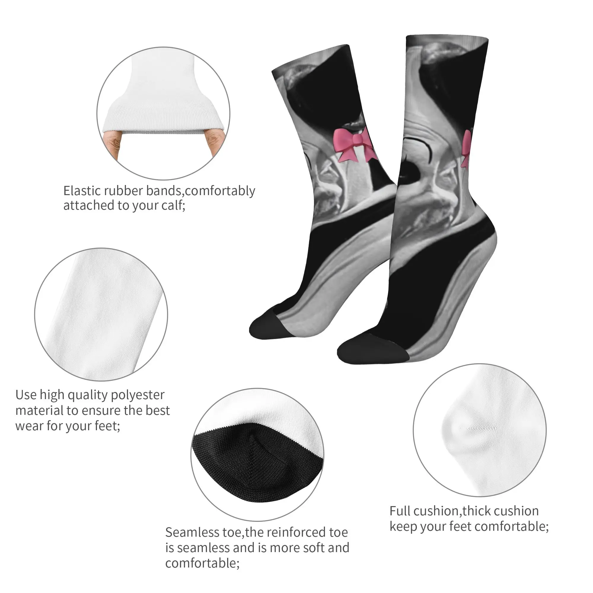 Hip-hop Cute Terrifier Skateboard Socks Horror Movie Polyester Middle Tube Socks for Unisex Non-slip
