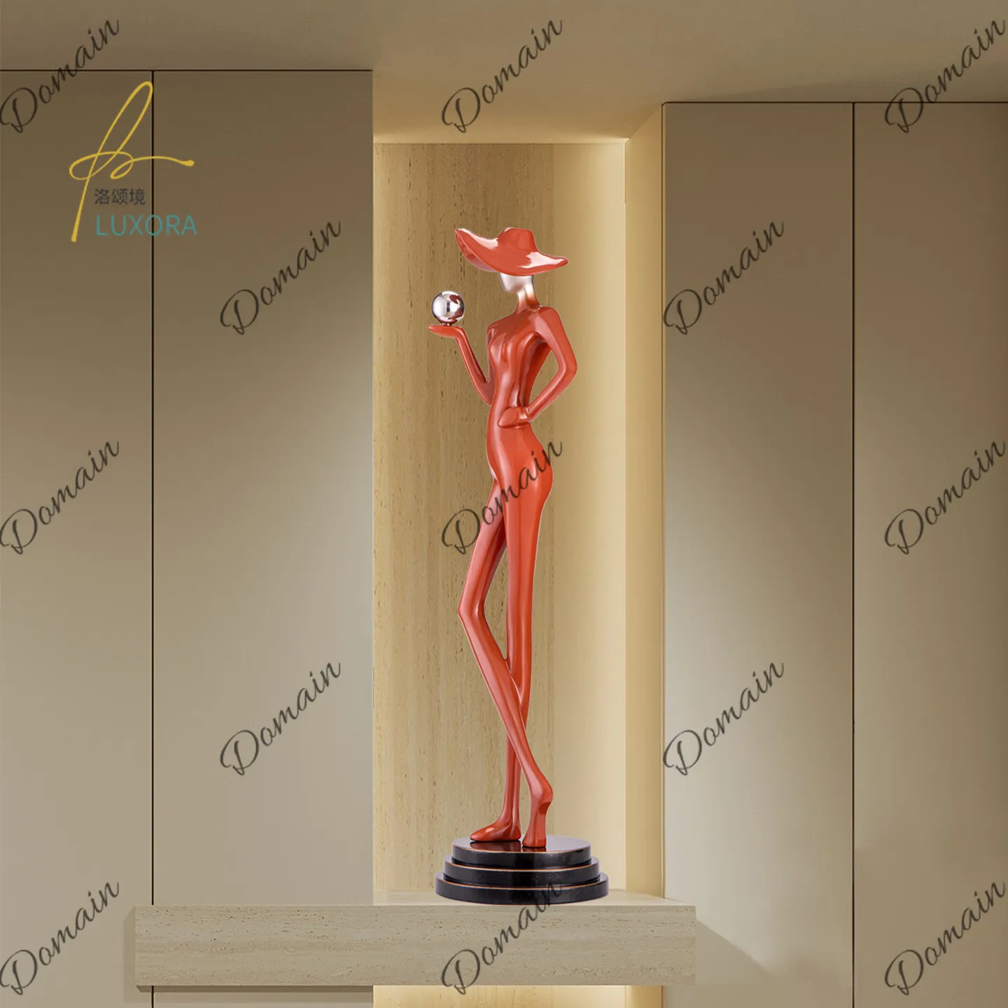 Slim Vertical Abstract Figure Sculpture, Minimalist Luxury Living Room Art Decor, Elegant Entryway Table Ornament