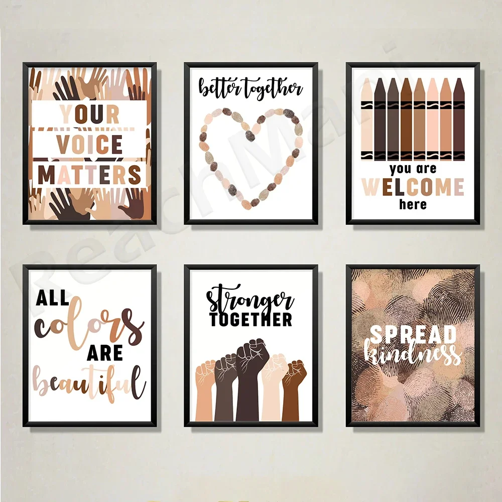 Better Together Printable Wall Art Set - Diversity Posters - Classroom Posters - Teacher Decor - Inclusive Classroom Art