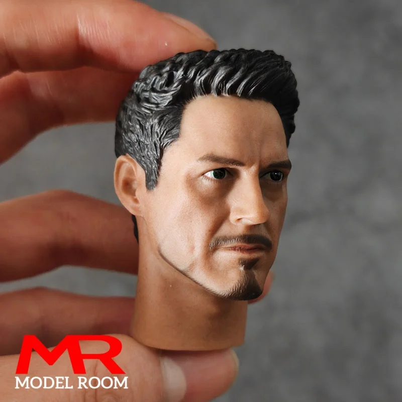 1/6 w skali Tony Robert Downey Jr. Rzeźba w kształcie głowy z dopasowaną dekoltem 12-calową figurką męskiego żołnierza