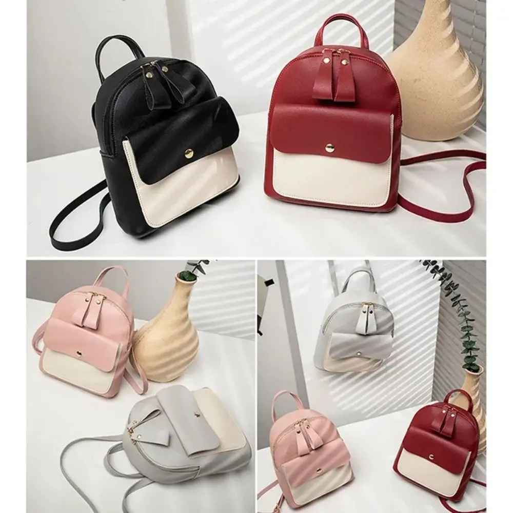 Fashion Mini Women Backpack Multi-Function Phone Pack Patchwork Girl Purse Cell Phone Holder Small Backpack Teenager School Bag