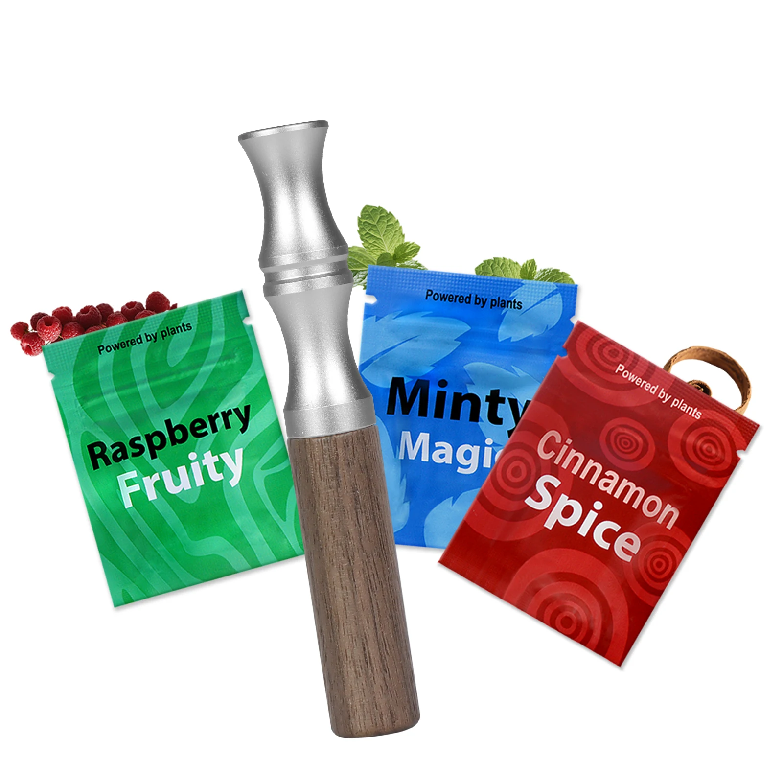 Nicotine-Free Quit Smoking Stick Magnetic Aroma Pod Walnut Wood Habit Tracker Inhaler Stick Set Book Style Smoking Alternative