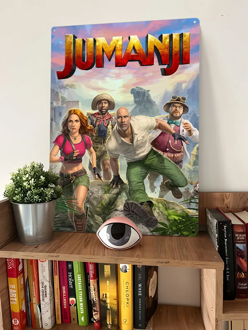 Jumanji ملصق لعبة صفيح تسجيل ديكور لتزيين الغرفة علامات معدنية مخصصة لتزيين غرفة الألعاب جدارية فنية قديمة #4