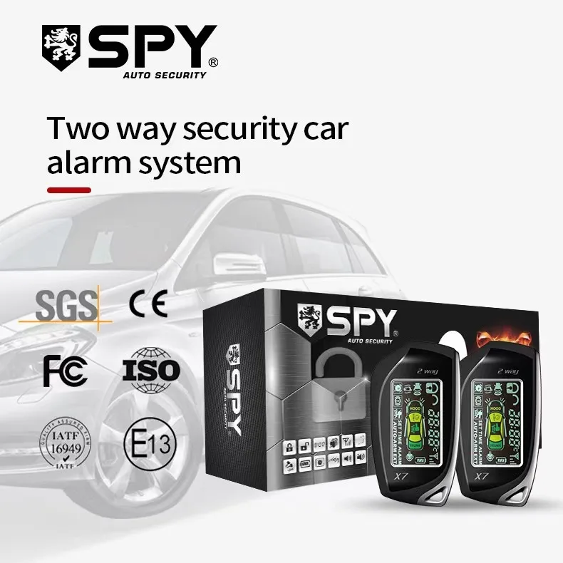 SPY Real-time 2-Way Sound +vibration Car Burglar Alarm System 800m-LCD Remote Start/Stop Engine/Car finder/Automatic arming etc.