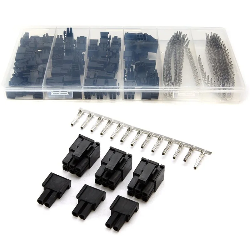

800Pcs Crimp Female Terminals Pin Plug + 100Pcs 5557 8(6+2)P ATX EPS PCI-E Connectors With Plastic Box