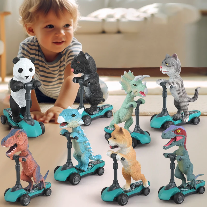 New Creative Animal Pull Back Finger Scooter Toys Funny Dinosaur Toy Model Children's Educational Toys Birthday Holiday Gifts