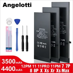 Angelotti Zero Cycle High Quality Battery for iPhone 7 8 Plus X XR XS Max 11 Pro 11PRO MAX 12 12PRO  phones, with free tools