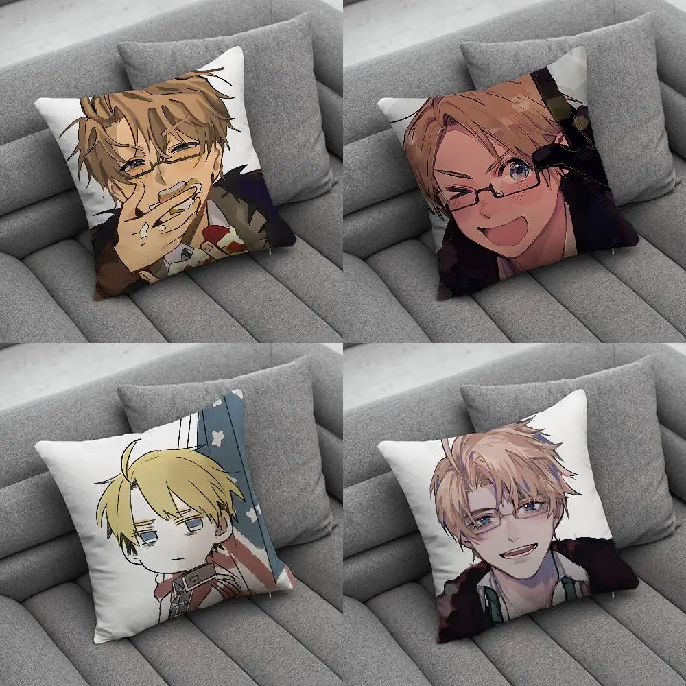 

APH H-Hetalia Pillow Case For Home Bedroom Car Office Decoration Living Room Sofa Cushion Cover Suitable