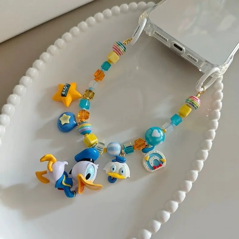 Kawaii Disney Donald Bebek Gadis Lucu Fashion Serbaguna Kreatif Kartun Anime Desain Tas Sekolah Gantungan Kunci Ponsel Liontin