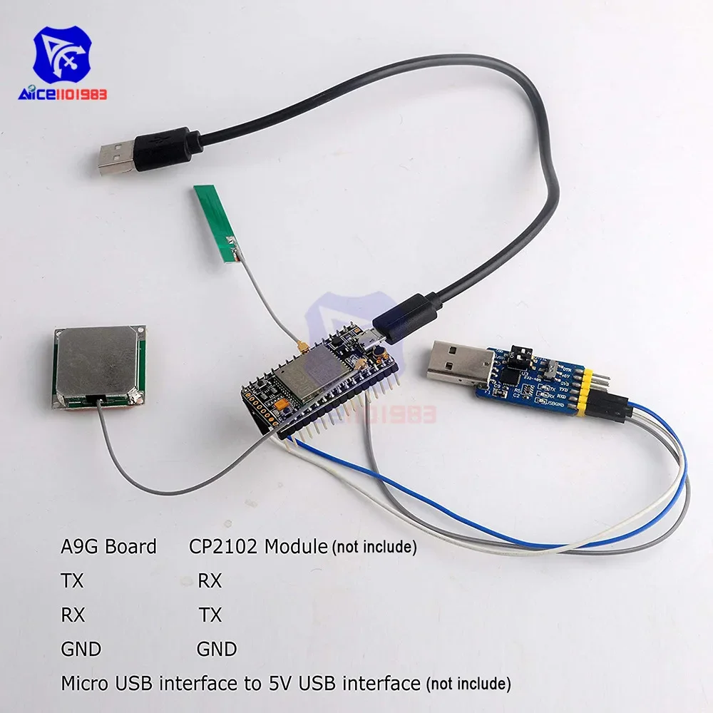 diymore A9G Module GPRS GSM BDS Development Board Quad-Band 800/900/1800/1900MHz SMS Wireless Data Transmission IOT with Antenna