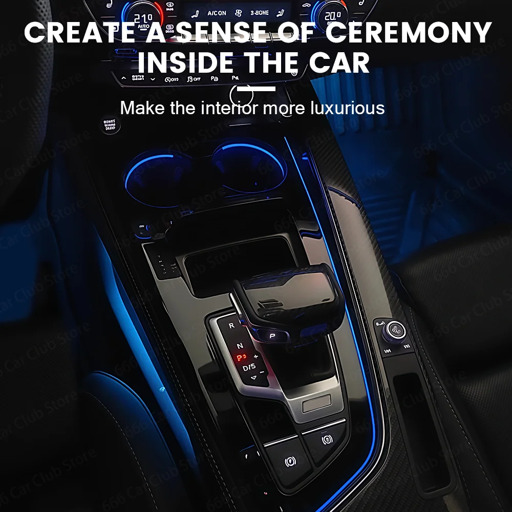 32 Colors Central Control Storage Box Ambient Light for Audi A4 A5 B9 2017-2023 Interior Lighting Upgrade Kit - view 4