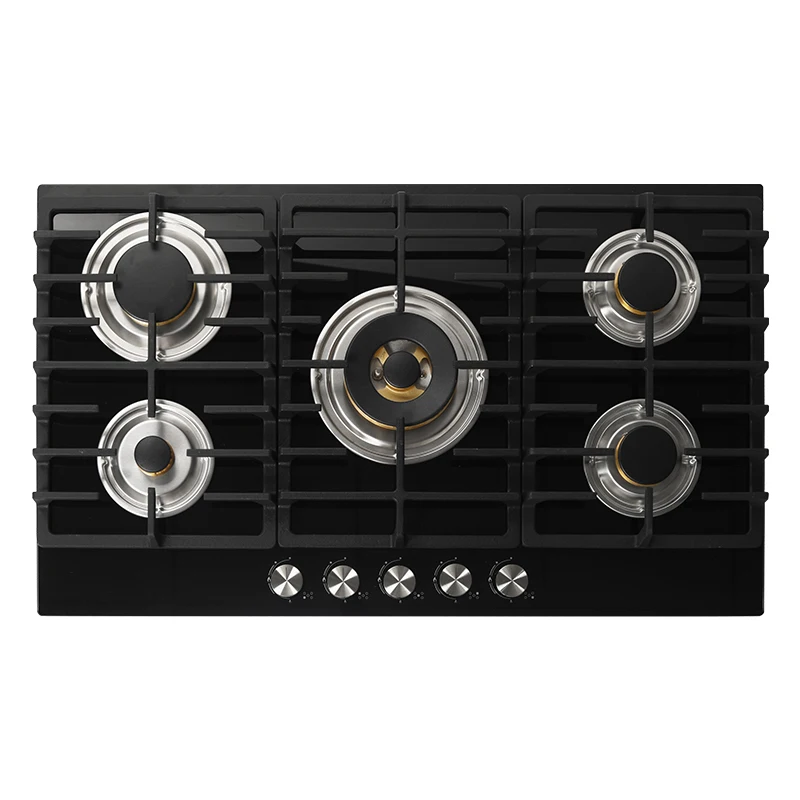High-End 880mm Built-in Gas Stove, LPG/NG with Child Safety Lock & Flameout Protection, Tempered Glass for Home Kitchen