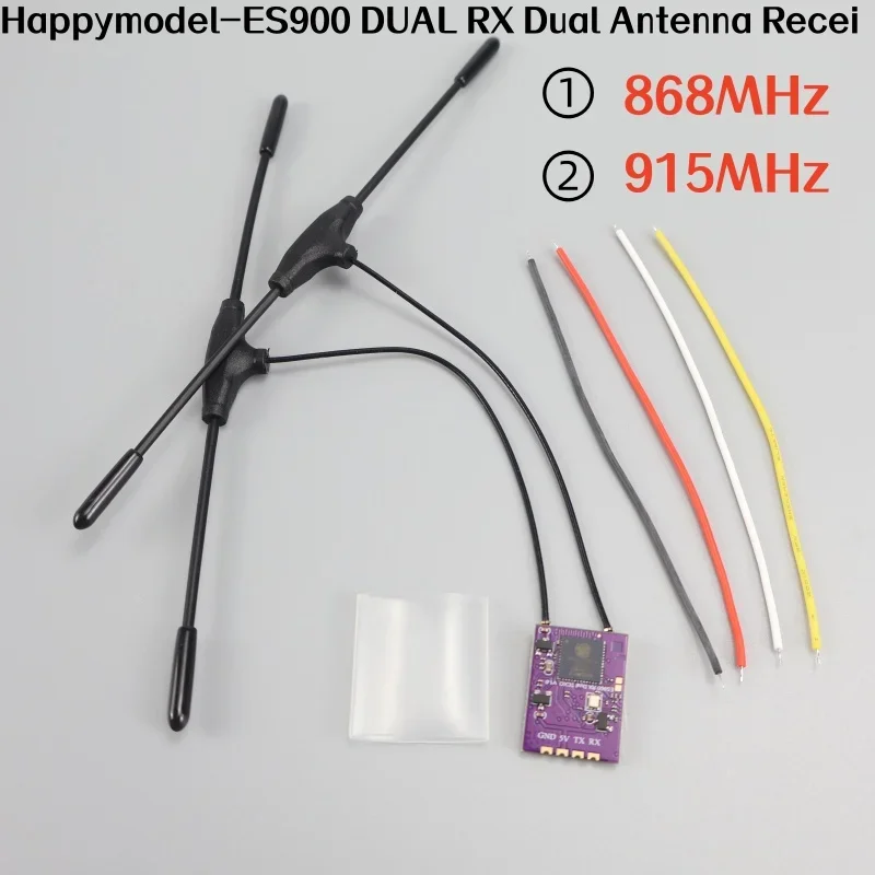 

HappyModel-ES900 DUAL RX ELRS Diversity Receiver, 915MHz, 868MHz, Built-in TCXO for RC Airplane, FPV Long Range Drones, DIY Part