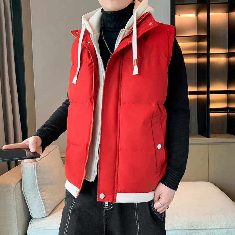 

Утепленный хлопковый жилет свободного кроя для подростков и взрослых, осенне-зимний, модный бренд, на молнии, теплый