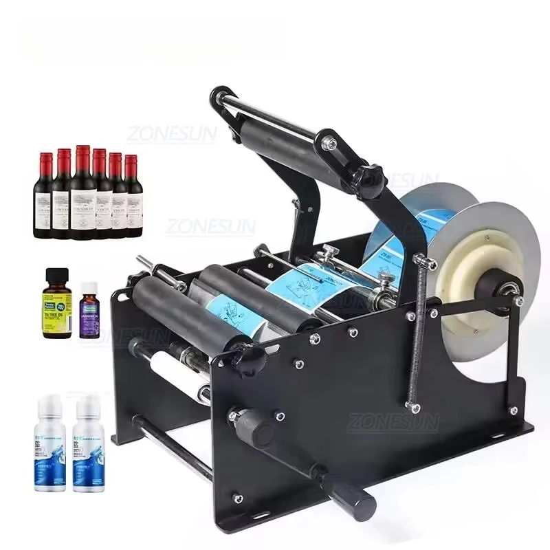 ZONESUN ZS-50P Manual Lip Balm Small Round Plastic Glass Jar Bottle Cosmetic Sticker Labeling Machine