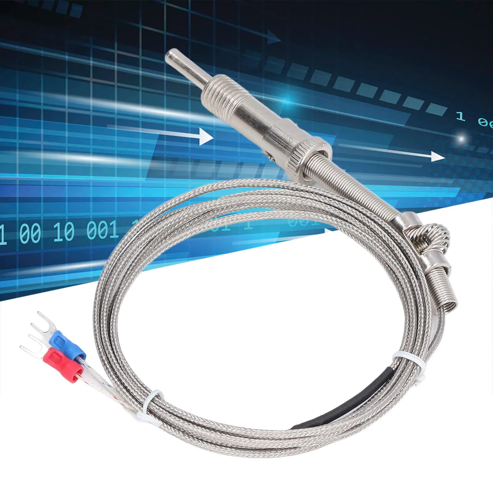 Sensor de termopar tipo K, sonda de temperatura tipo K con mango recto, transductor de termopar 0-800 ℃   WRNT