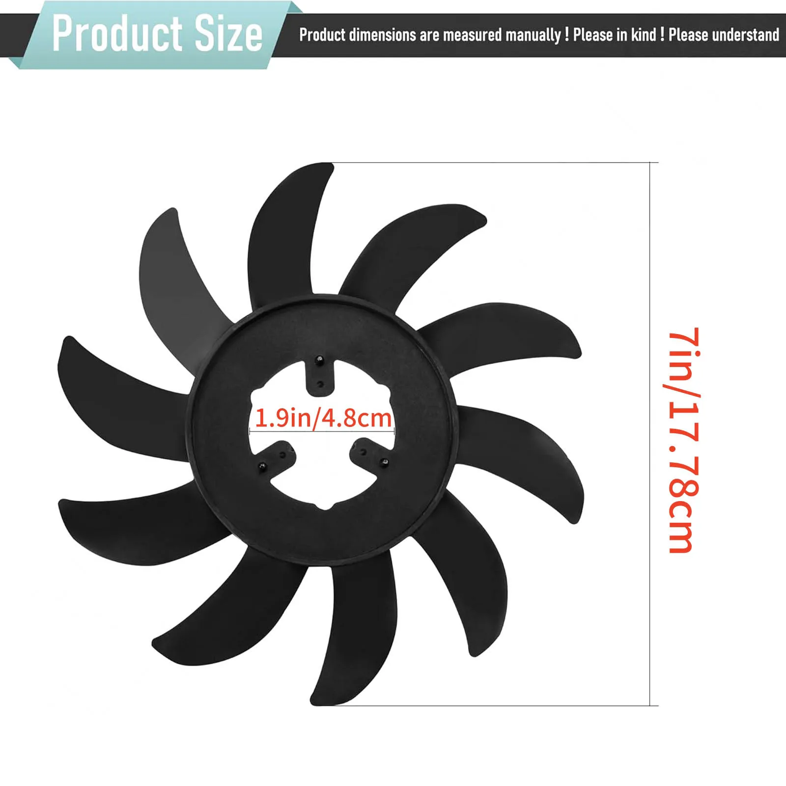 New 10 Blade Transmission Cooling Fan Fit Cub Cadet RZT Z-Force ZT Series Replace 53994 55217 ABS Direct replacement