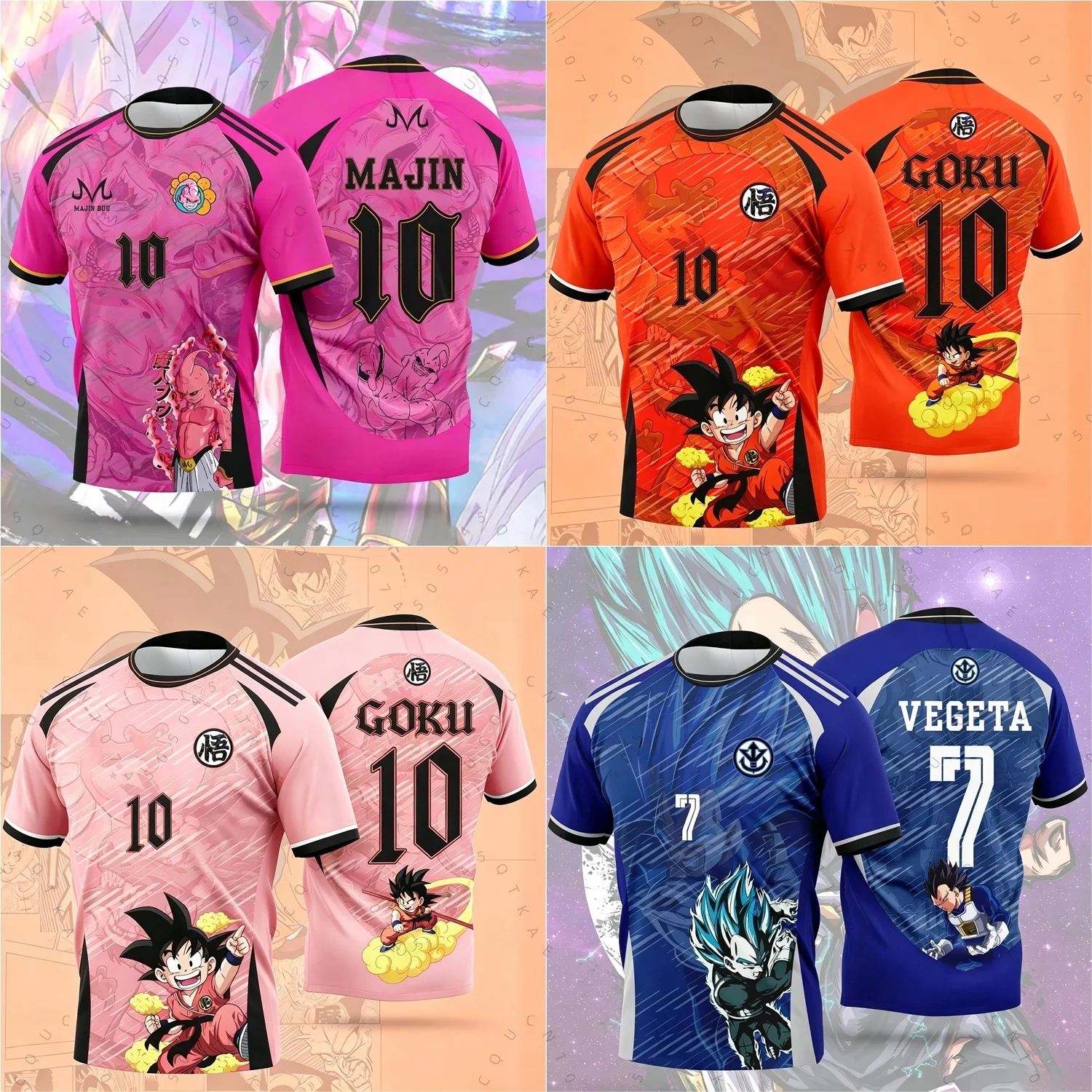2026 Hot Selling Japanese Anime Dragon Ball Adult Children's Sports 3d Football Shirts Wukong Anime Men's And Women's T-Shirts