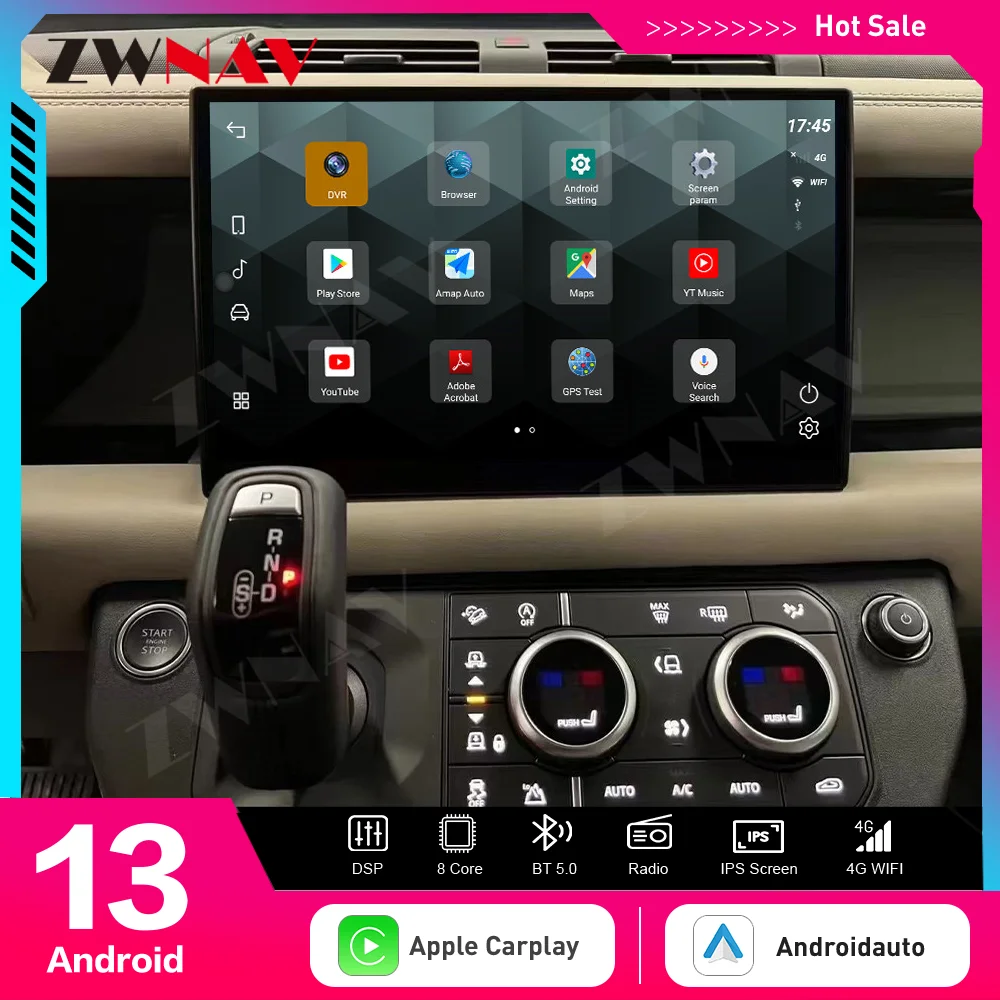 13.4 inch QLED Touch Screen Android System For Land Range Rover 2020-2024  Defender GPS Navigation Wireless Carplay Radio Player