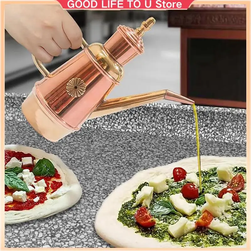 

Olive Oil Dispenser Bottle, Handmade Copper Oil Pot For Kitchen Restaurant Pizza Shop-ABGL