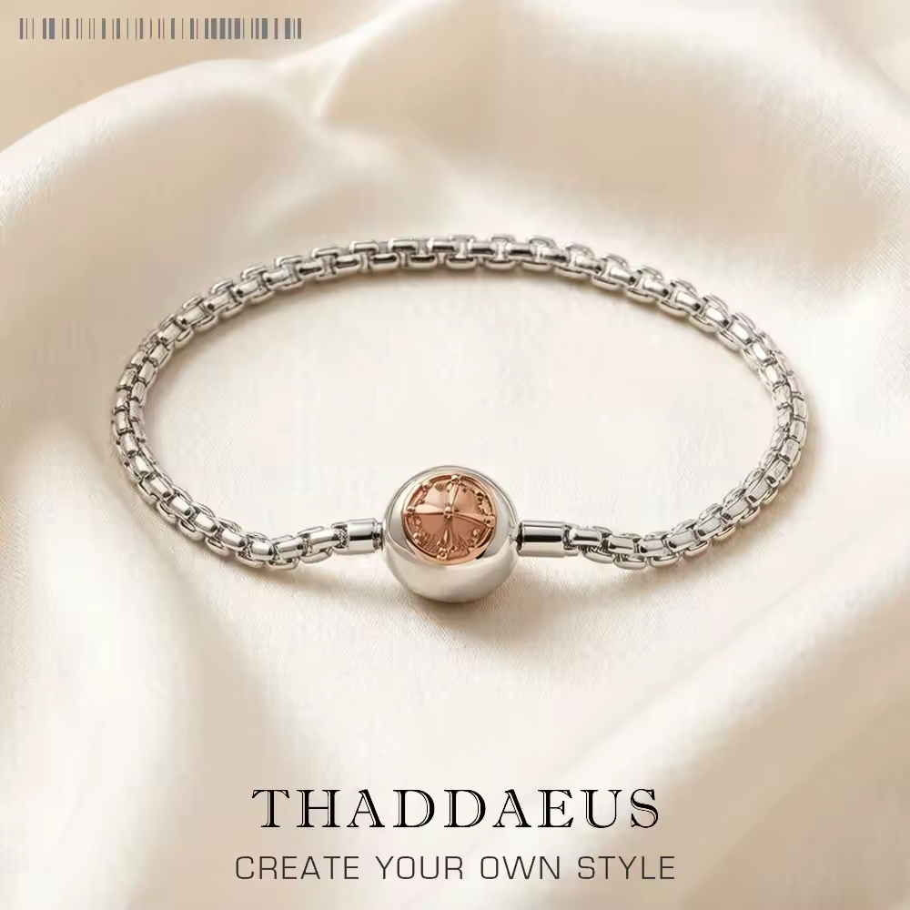 Bracelets Rose Gold Link Chain 925 Sterling Silver Fashion Jewelry For Women Men Trendy Europe Style Karma Diy Gift