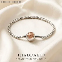 Bracelets Rose Gold Link Chain 925 Sterling Silver Fashion Jewelry For Women Men Trendy Europe Style Karma Diy Gift
