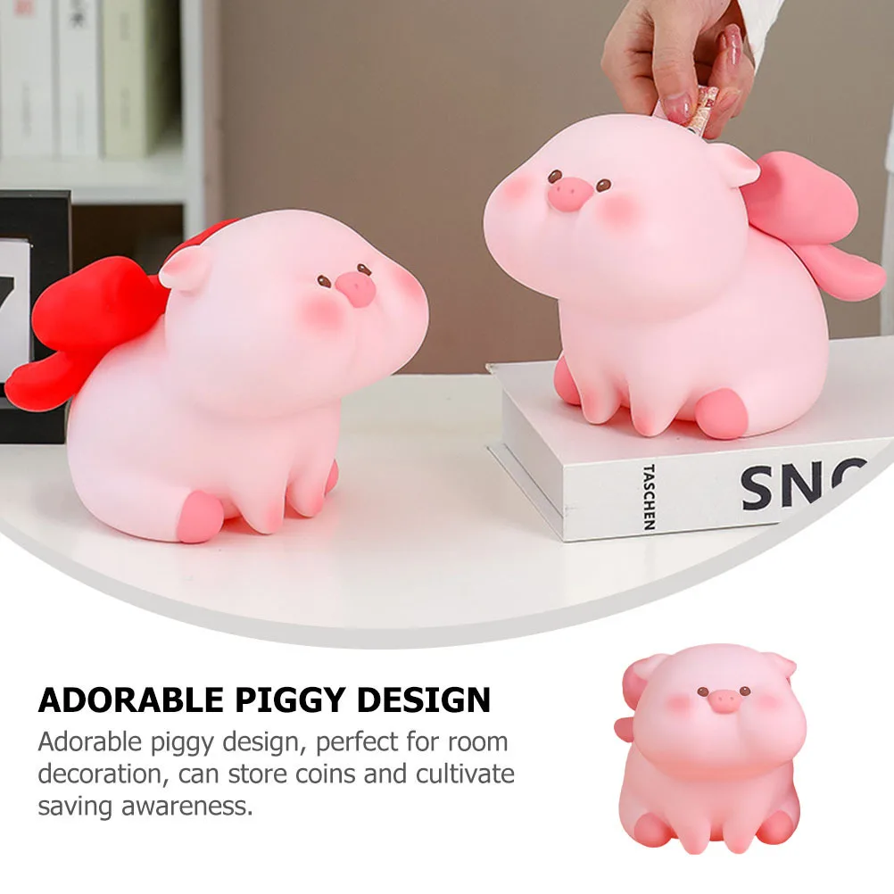 Piggy Bank Medium Size Vinyl Pig-Shaped Coin Saving Pot Desktop Decorative Storage Cute Money Box For Kids Birthday Gift