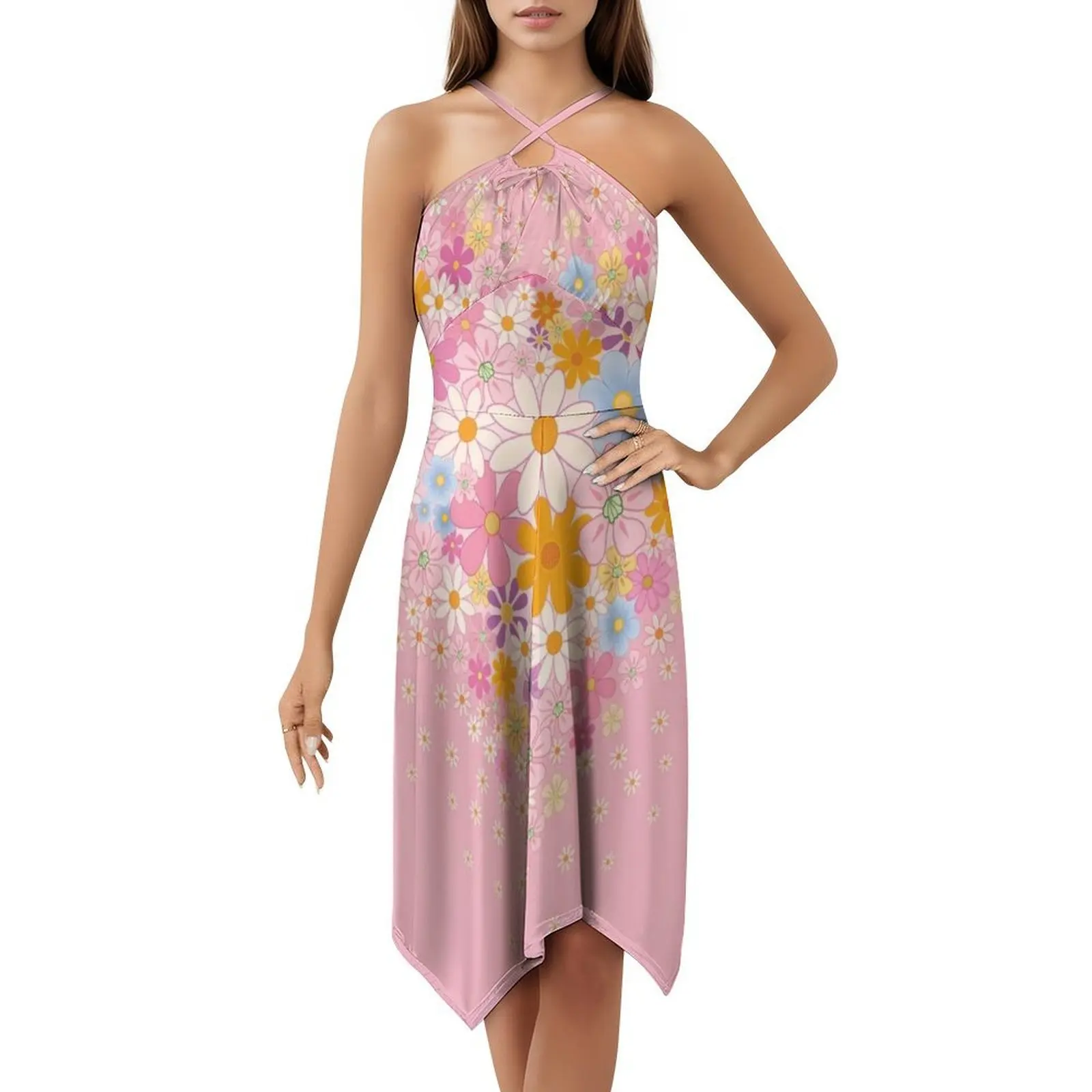 Coração e flores vestido de festa elegante feminino vestido linha a com opções curtas/longas/sem mangas coração amor hippie flores felizes