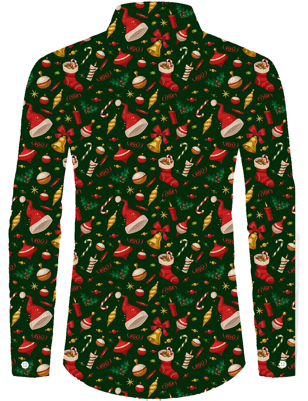 Christmas Theme Men's Long Sleeve Shirt Snowflake Pattern Casual Button Long Sleeve Shirt 3D Printed Top