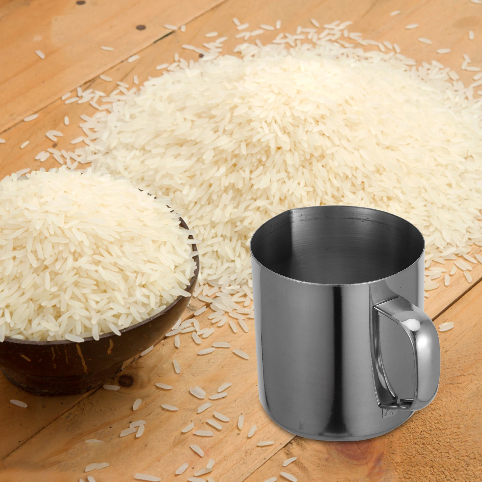 

1pc Stainless Steel Rice Measuring Cup 500Ml Graduated Kitchen Tool For Measuring Liquid Dry Ingredients Baking Cooking
