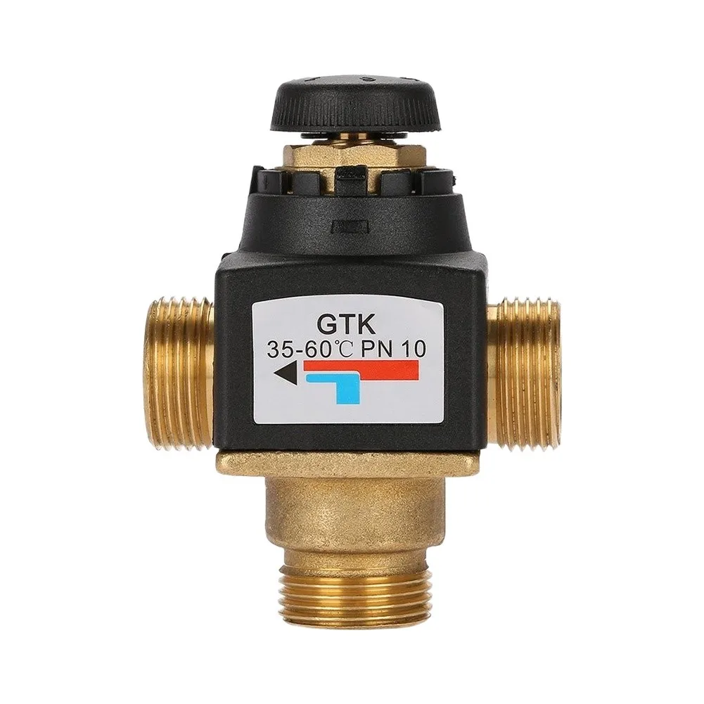 Brass Thermostatic Mixing Valve G3/4 Male Thread DN20 3-Way For Domestic Water Heater Floor Heating System Temperature Control