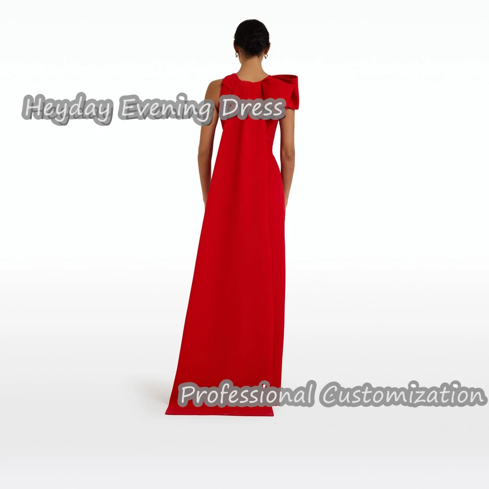 Heyday Scoop Neckline Saudi Arabia Sleeveless Straight Sexy Prom Gown luxury Crepe Floor Length Elegant  Dress For Women 2024