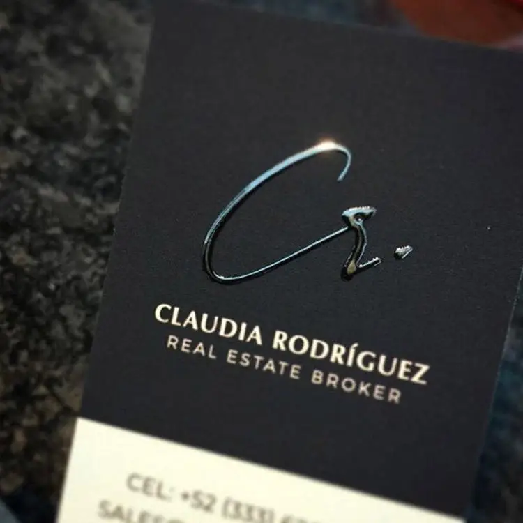 100Pcs Eco Friendly Cardstock Custom Business Cards Embossed Logo UV Printing Personalized Corporate Promotion Cards