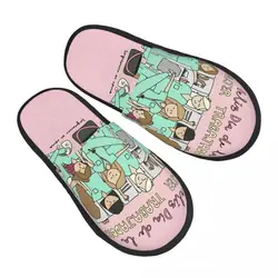 Custom Enfermera En Apuros Doctor Nurse Medical Health Soft Memory Foam House Slippers Women Cozy Warm Anti-Skid Slipper