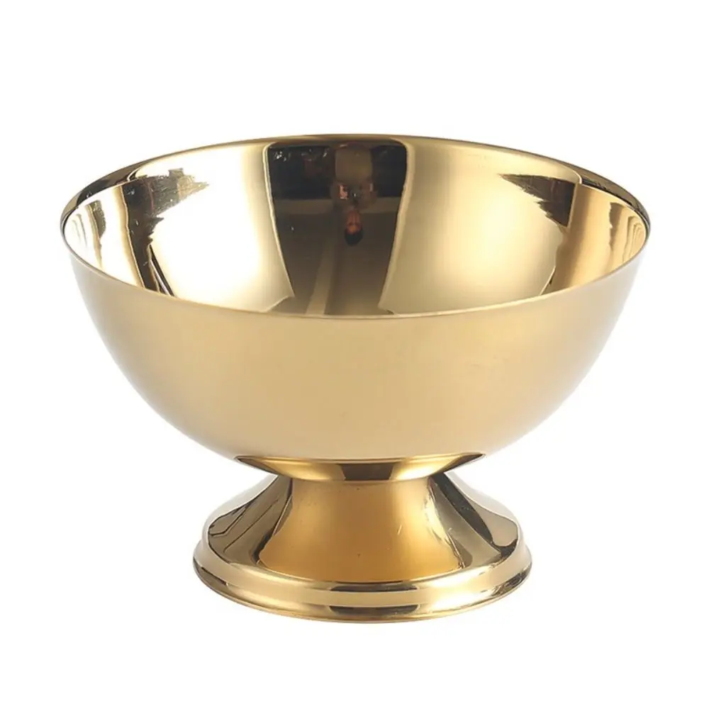 Stainless Steel Ice Cream Cup Retro Style High Base Dessert Bowl High Foot Snack Serving Dish Dessert Cup Bar Decorating