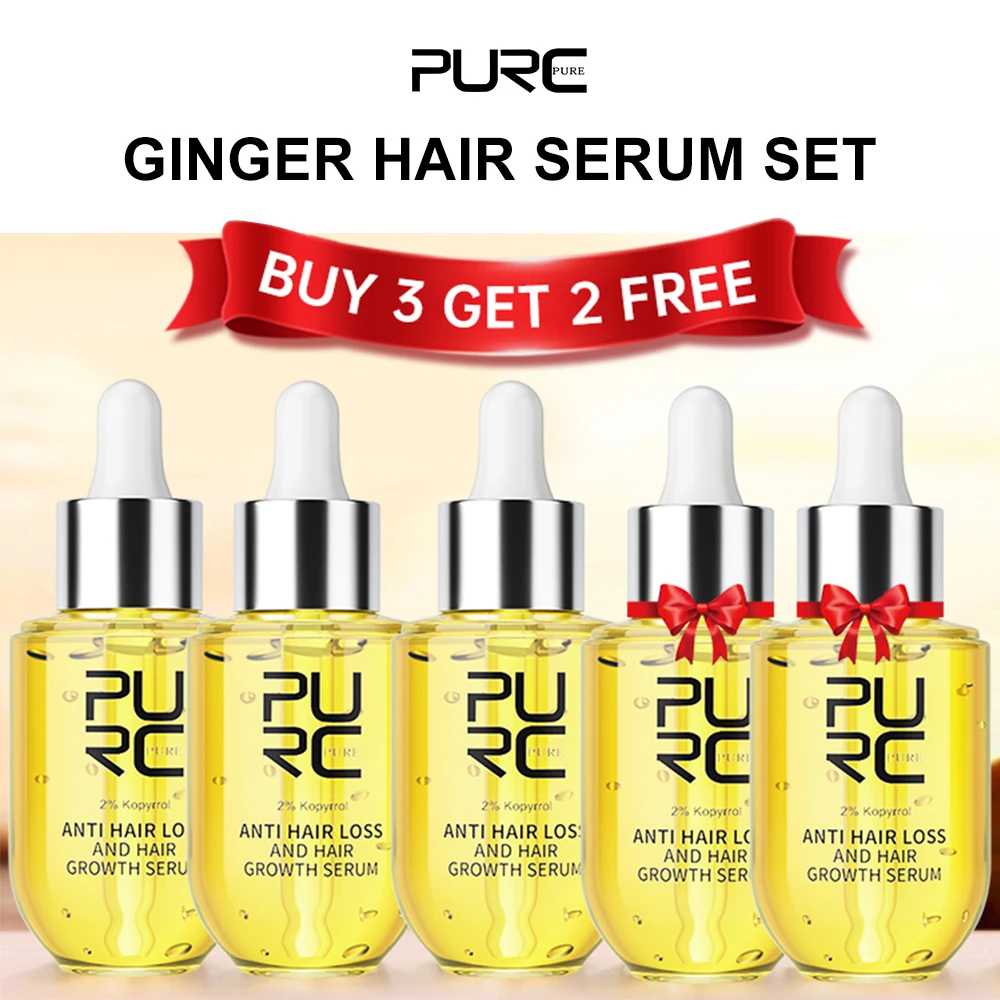 PURC Ginger Essential Hair Growth Products For Men Women Fast Regrowth Oil Hair Scalp Treatment Care Hair Grow Beauty Health