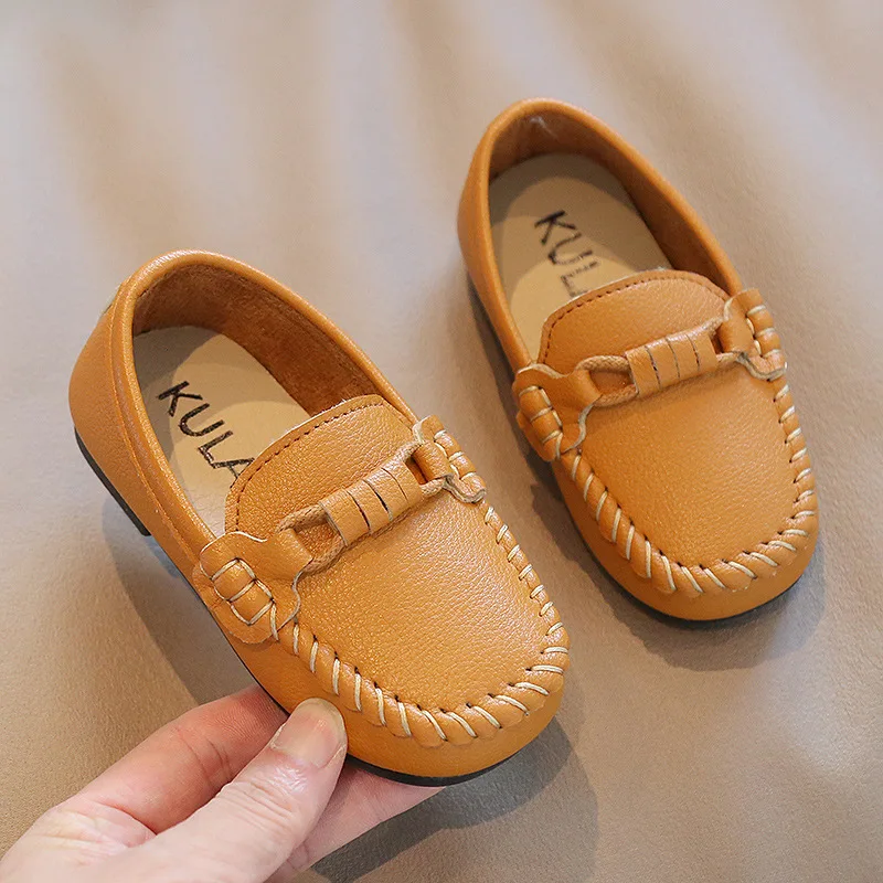 Baby  Casual Leather Shoes Moccasion Boys Party Formal Flats Loafers Infant Soft Botton Slip-on First Walker Kids Fashion Shoes