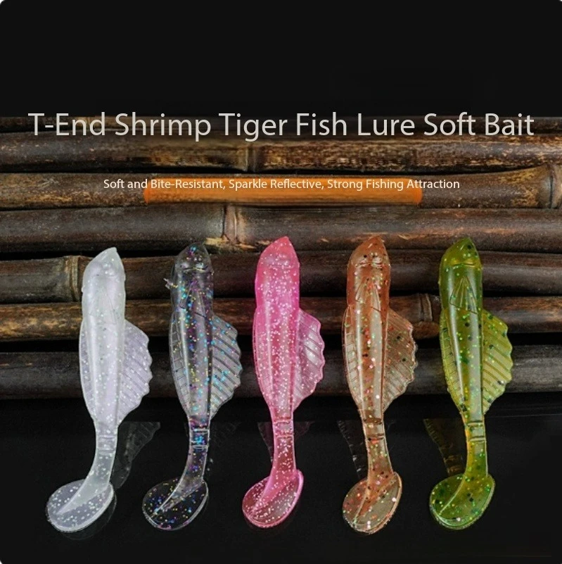 

Goby T-Tail Soft Lure T-Tail Swimming Action Bionic Goby Imitation Perfect Match Jig Head Flexible TPE Slow Sink for Bass Perch