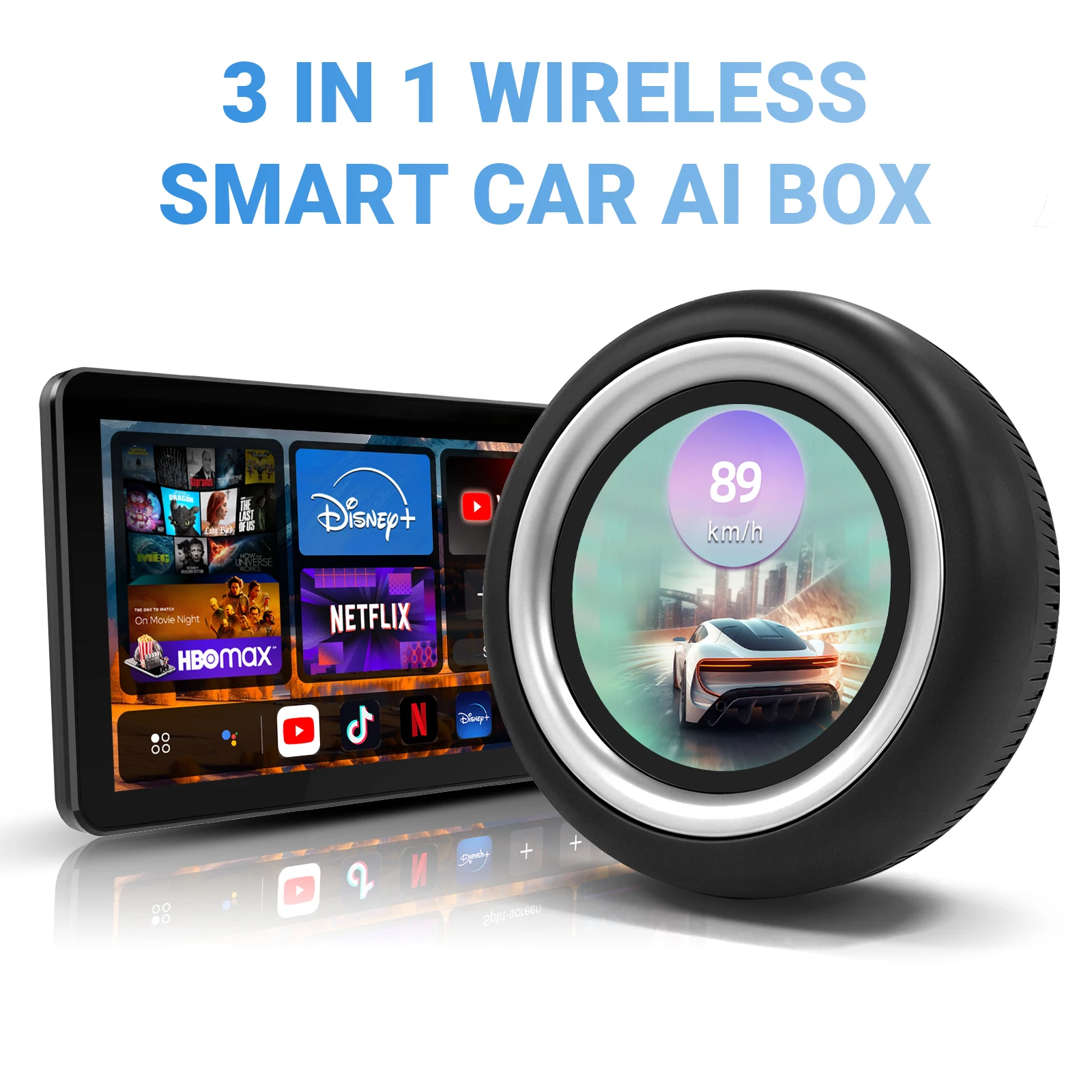 CarPlay AI Box for Factory Wired & Wireless CarPlay Qualcomm 6125 Octa-Core Android 13 4+64/8+128GB 4G LTE HDMI Output