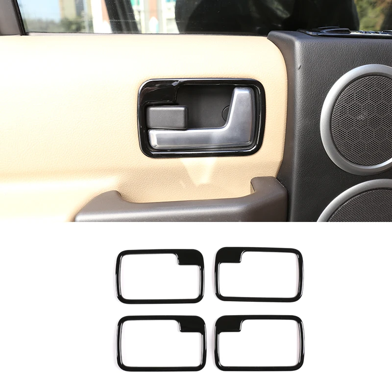 

For 2004-2009 Land Rover Discovery 3 Black ABS Car Styling Interior Door Handle Bowl Frame Decorative Sticker Auto Parts